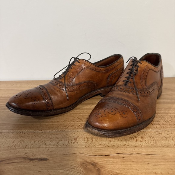 Allen Edmonds Other - Allen Edmonds Mens 10 D Strand Walnut Brown Cap Toe Oxford Leather Dress Shoes